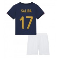 Frankrike William Saliba #17 Hemmaställ Barn VM 2022 Korta ärmar (+ Korta byxor)